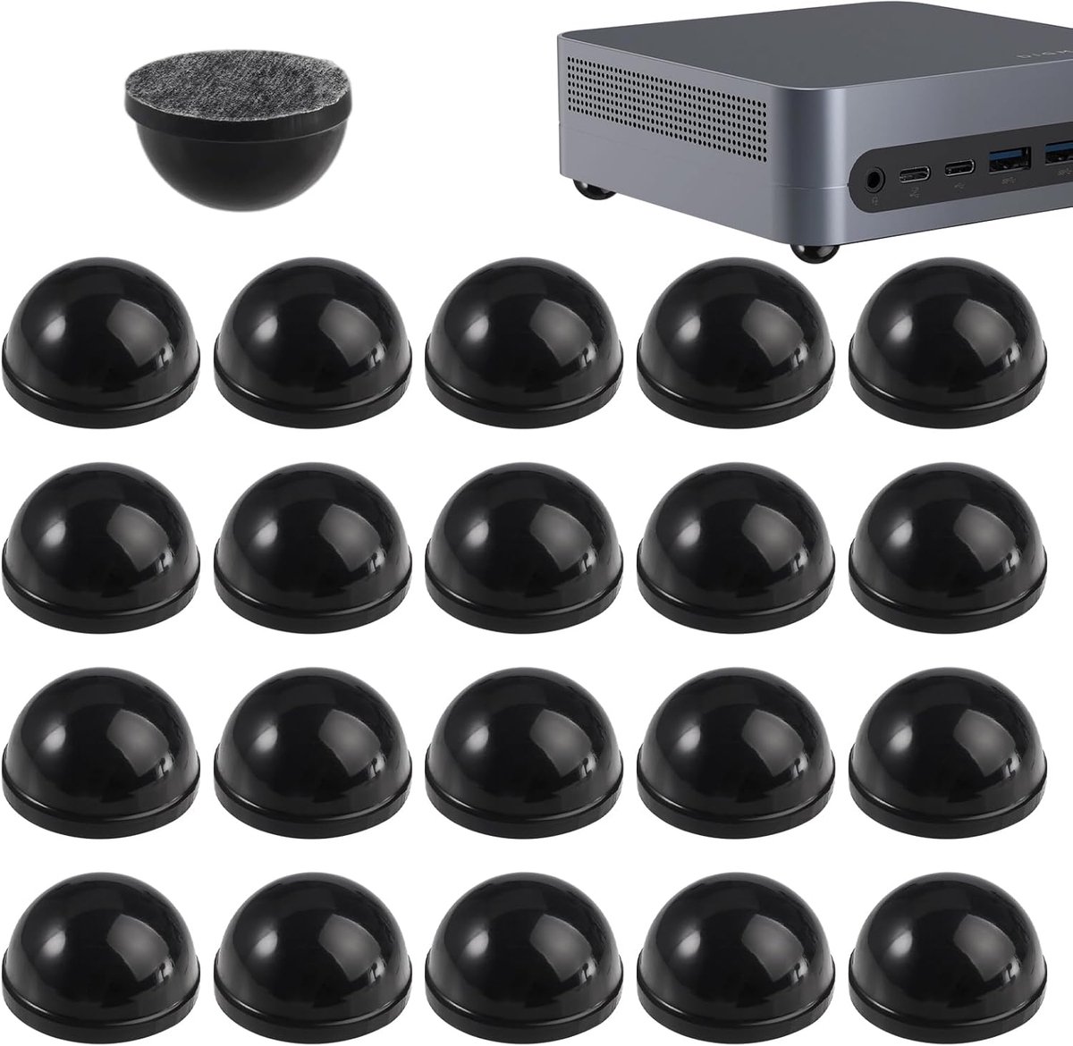 SnelShoppen - 20 Stuks Rubber Voetjes voor Luidsprekers, Zelfklevende Rubber Voetjes 19x10mm Zwart, Voor HiFi Apparatuur, Luidsprekers, Versterkers en