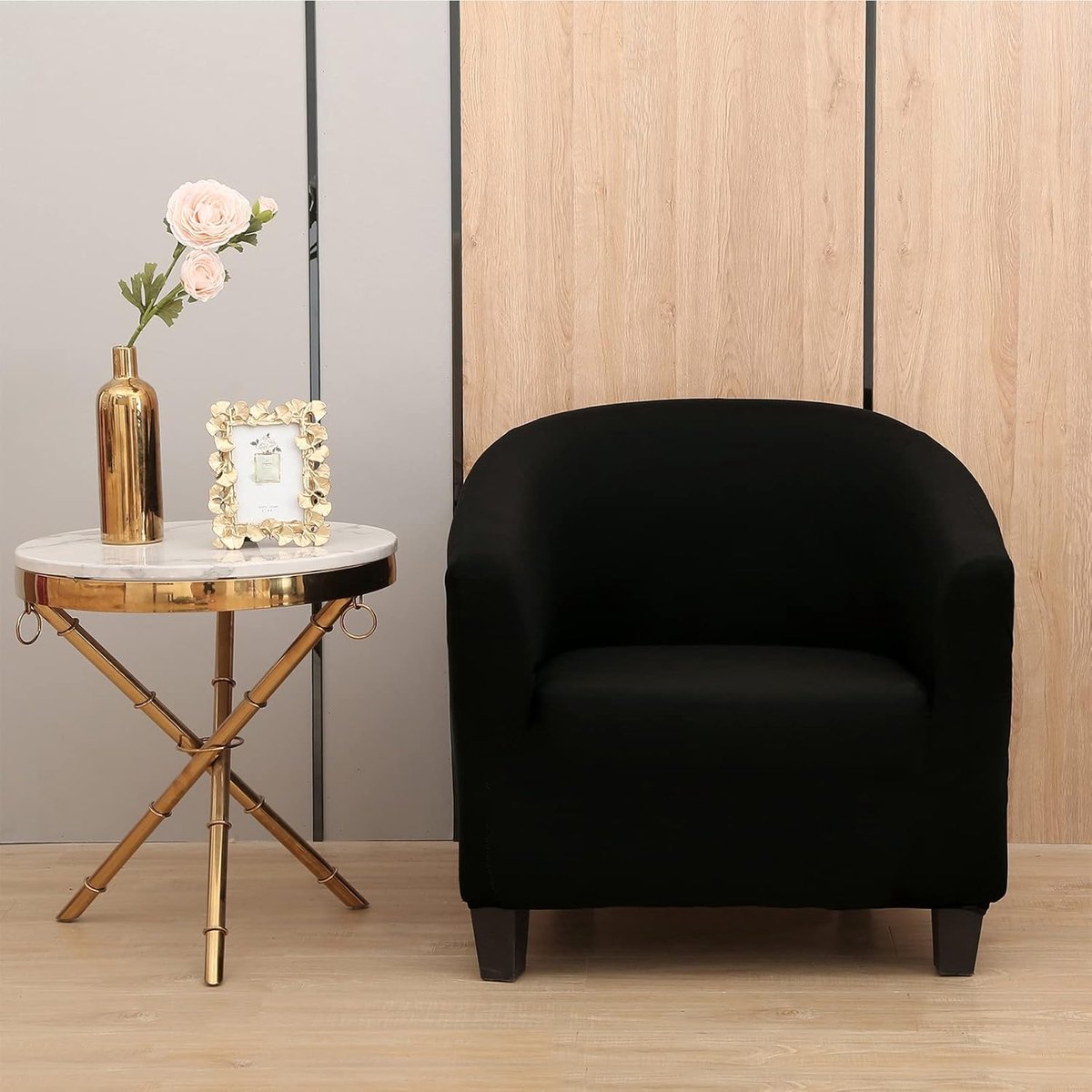 SnelShoppen - Stretch Club Chair Cover voor Tub Chair met Elastische Onderkant - Universele Stof - Geschikt voor Bar Stoel en Counter - Multifunctione