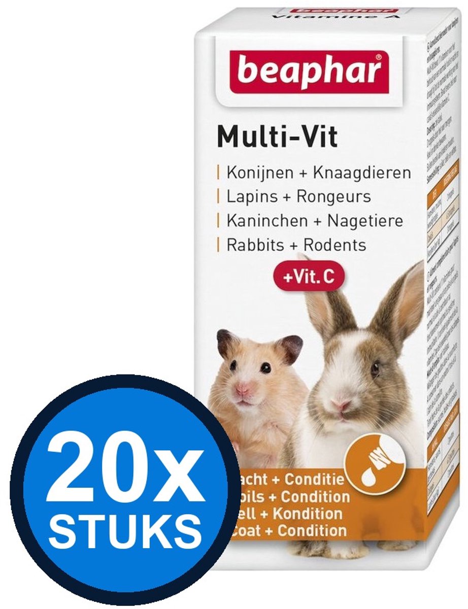 20x Beaphar - Multi-vit konijn&knaagdier 20ml