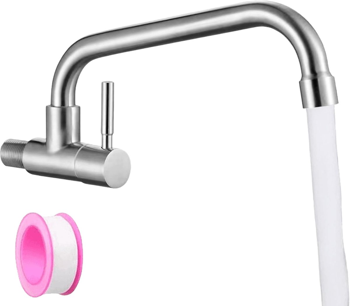 SnelShoppen - Modern Wandtap Koud Water - Roestvrijstalen Wandmontage Waterkraan met 180° Draaiende Bar Sink Tap - Perfect voor Keuken, Badkamer en Wo