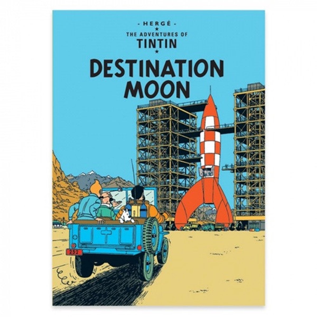 Ansichtkaart Kuifje - Raket naar de Maan - 15x10cm - Tintinimaginatio