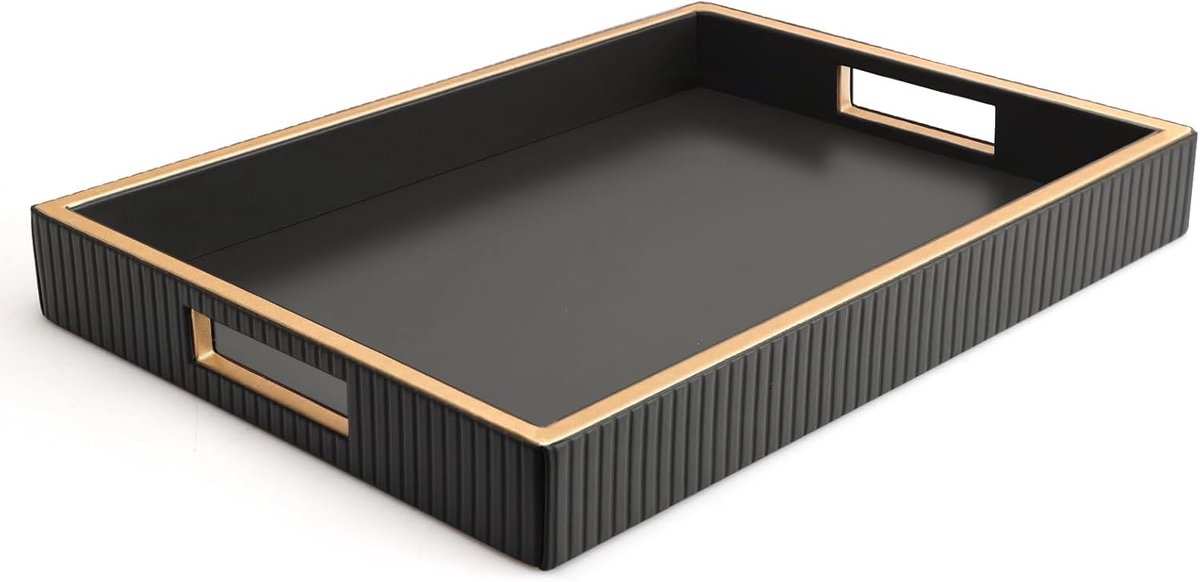 Luxe Lederen Bureau Organizer voor Cosmetica, Telefoon, Portemonnee en Bestek - Stijlvolle Opbergtray voor Thuis en Kantoor