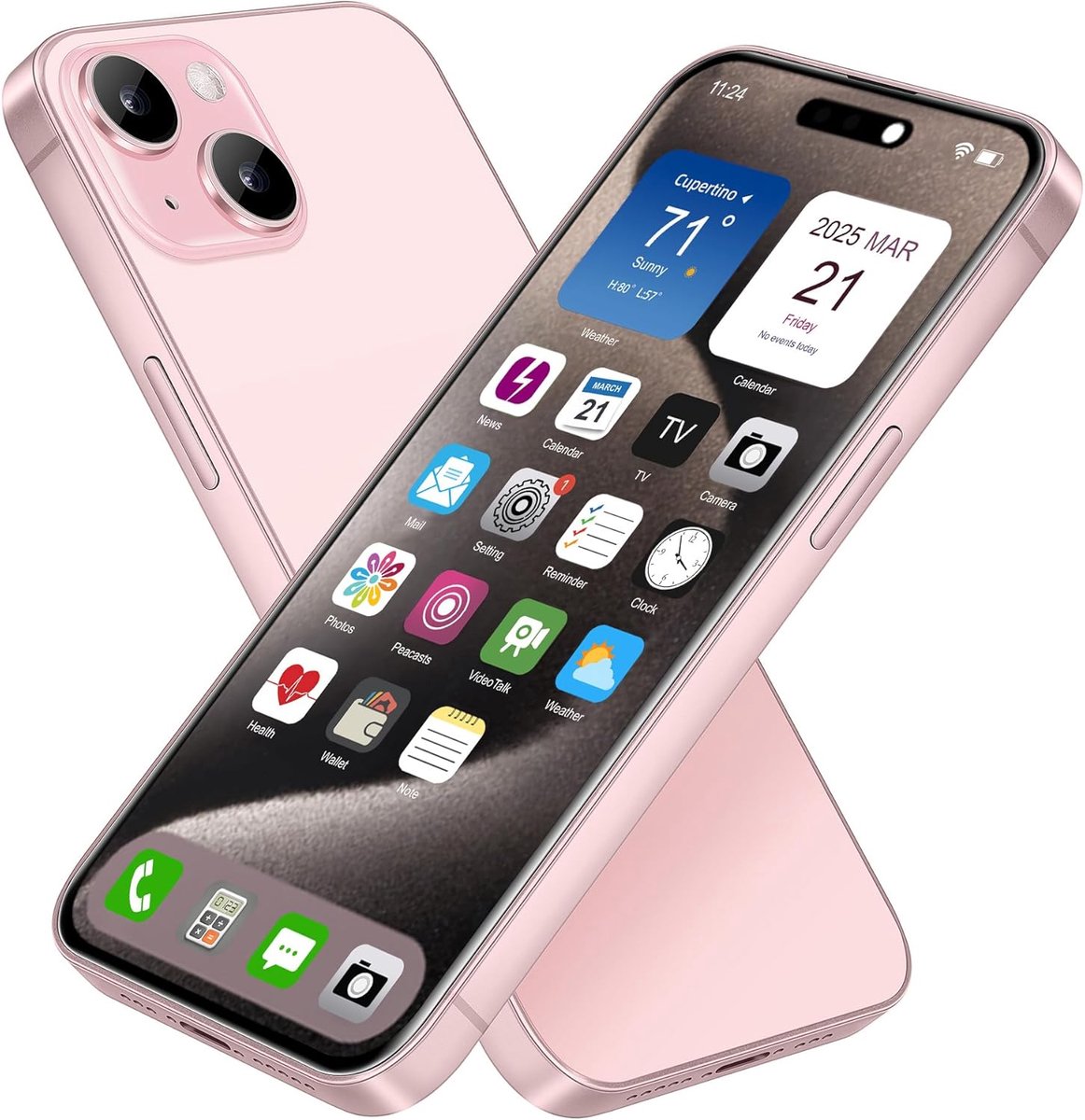 SnelShoppen - Fake Toy Telefoon 1:1 Replica Metallic Model voor Kinderen - Speelgoed Telefoon in Roze - Perfect voor Feestjes, Verzamelingen en Creati