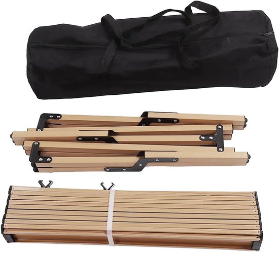 Reky Klaptafel - Tafel - Campingtafel - Picknicktafel - Inklapbare tafel - Buitentafel - Opbergtas - Houtkleur - 88x60x41cm — afbeelding 3
