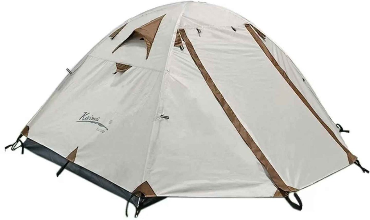 Casa Living Kampeertent Grijs - Waterdichte Trekkingtent - 3 tot 4 Personen - 3000MM Waterkolom - Lichtgewicht Aluminium Frame