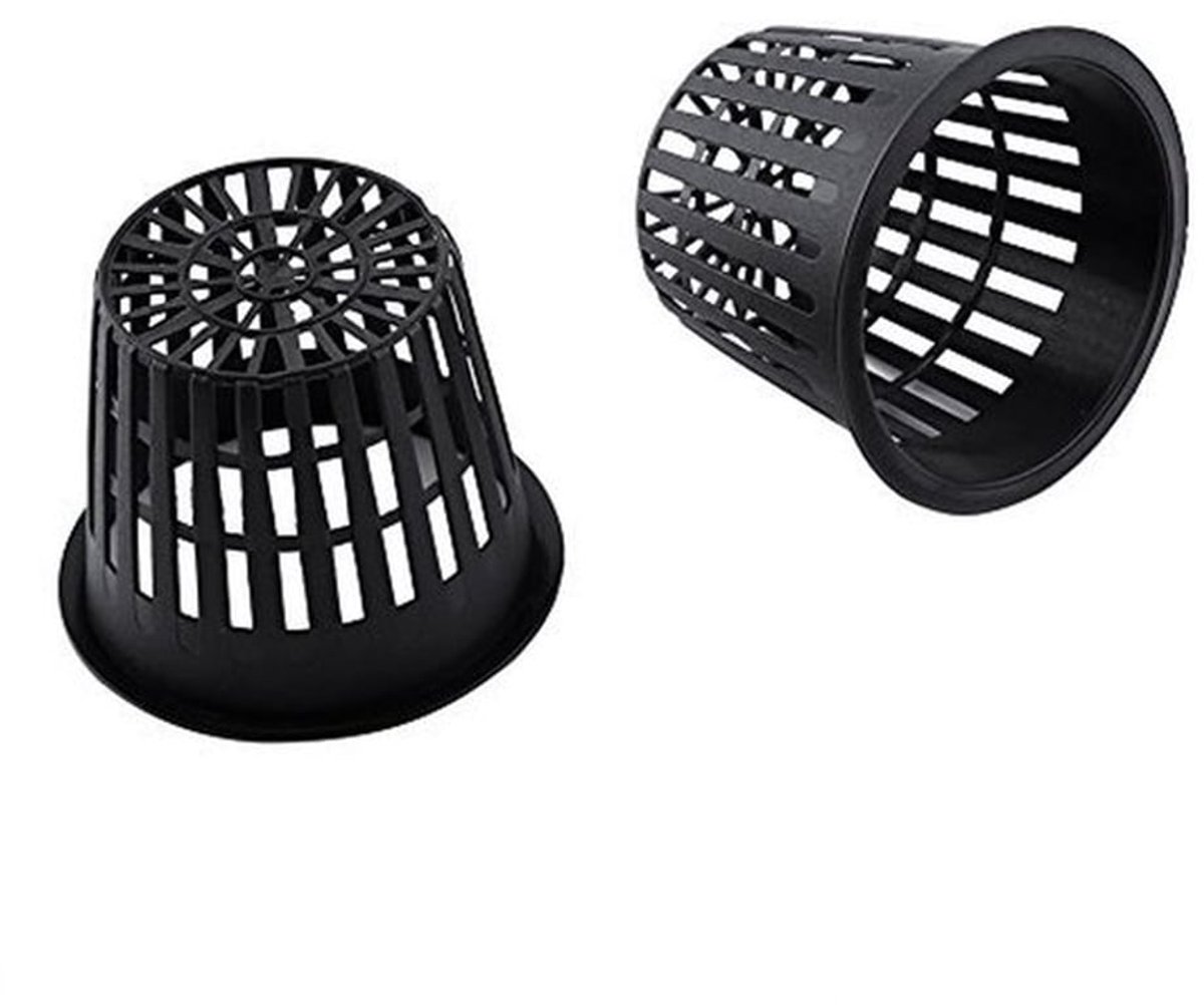 Hydrocultuur plantengaas potnet, verpakking van 10 plastic manden, tuinplant, kweekbeker (zwart)