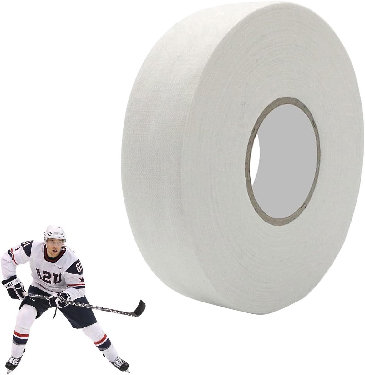 Hockey Tape Wit voor Grip en Bescherming van Hockey- en Tennisrackets - 25 m × 25 mm, Katoen, Duurzaam en Sterk