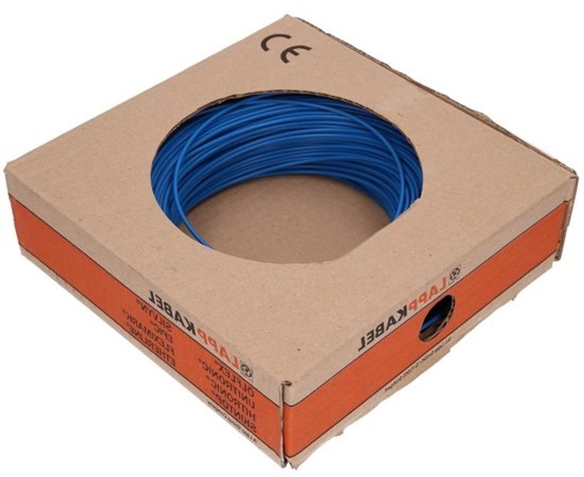 Blauwe Installatiedraad H05V-K 0.5mm Doorsnede 100 Meter Rol