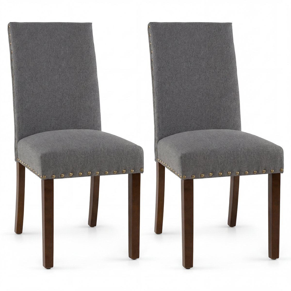 SureDeal® - Eettafel - Eetkamerstoelen Comfortabele Gestoffeerde - Rugleuning Houten Poten - 67x44,5x96 cm - Beige