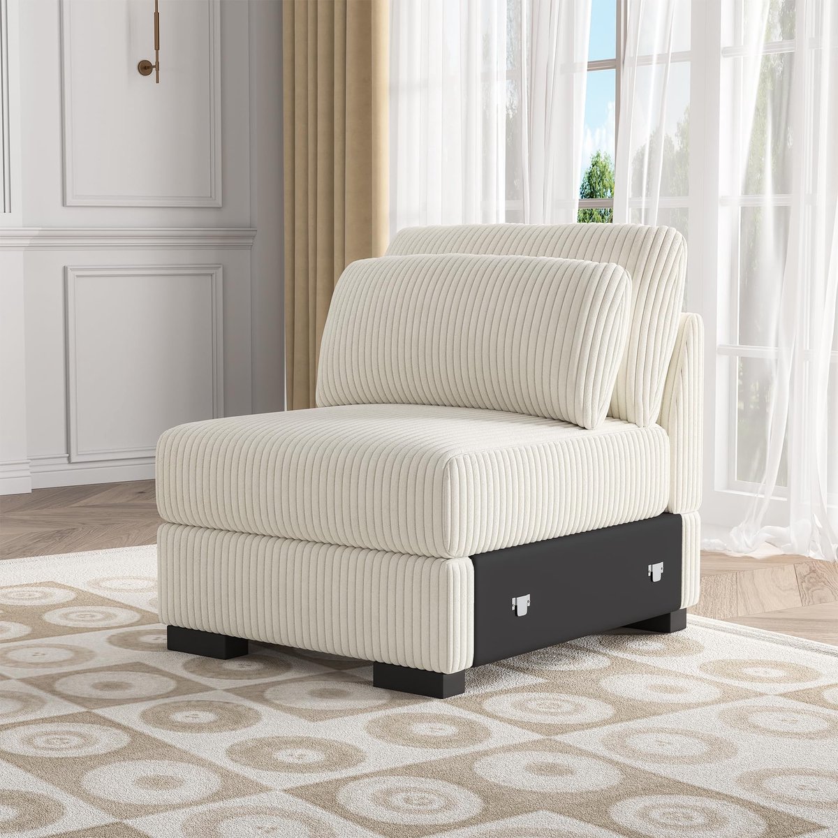 Compacte Zitstoel - Comfortabel Gevoerd - Beige