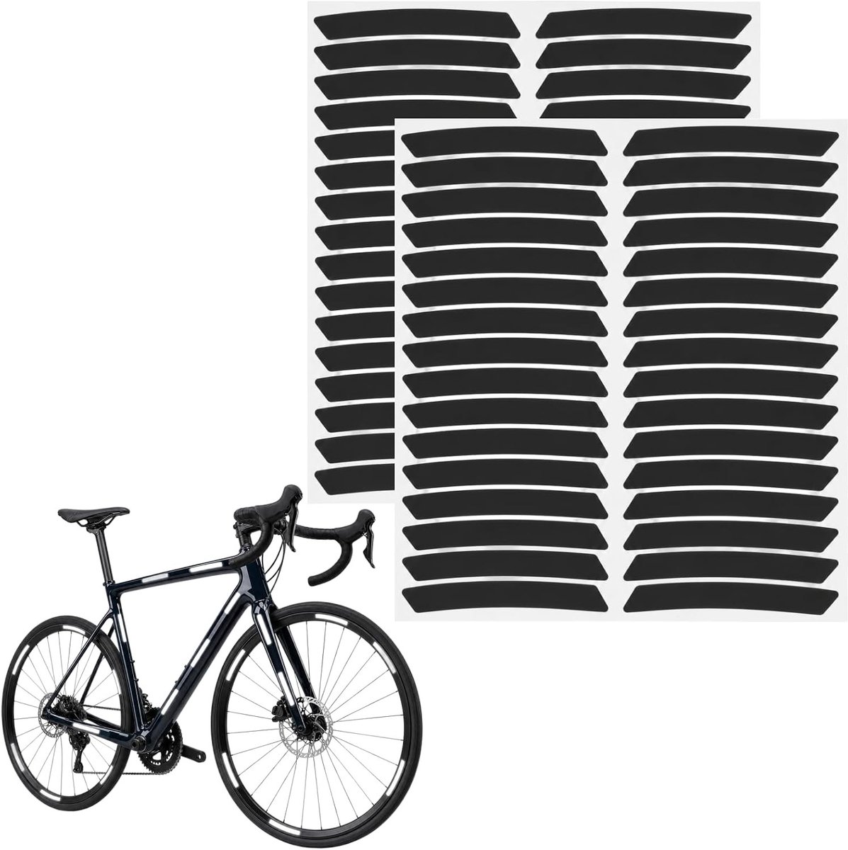 Set van 64 Reflectoren voor Fietsen, Reflecterende Stickers voor Velgen, Veiligheidsaccessoires voor 26 Inch tot 29 Inch Fietsen met Nachtzicht