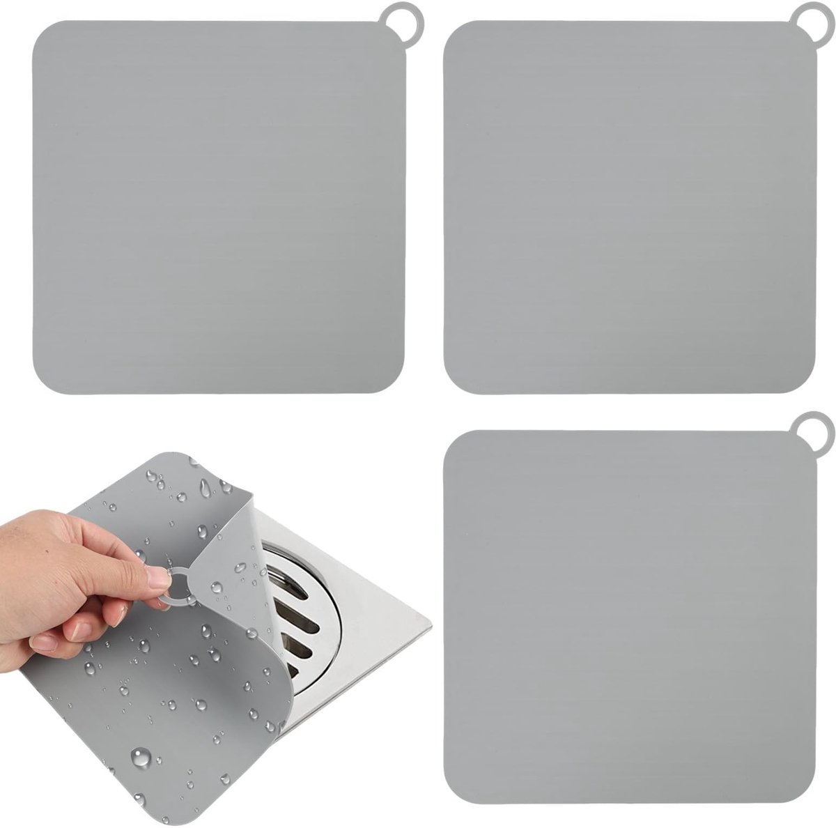 Set van 4 Antigeur Doucheafdekkingen - Zwart 19.8 cm