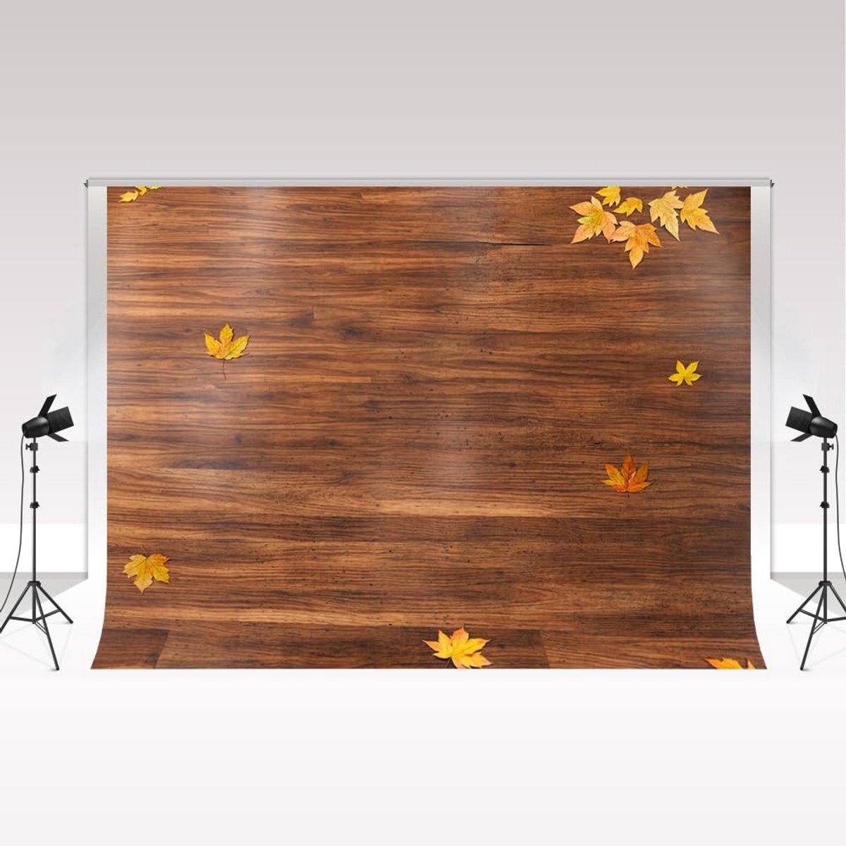 Fotografie Achtergrond 2.2 x 1.5 m - Maple Leaf Houten Vloer voor Verjaardag en Familieportretten