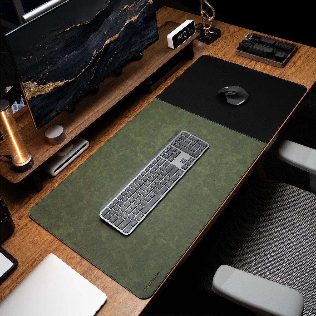 Cork Bureau Mat - 80 x 40 cm, Vintage Donkergroen