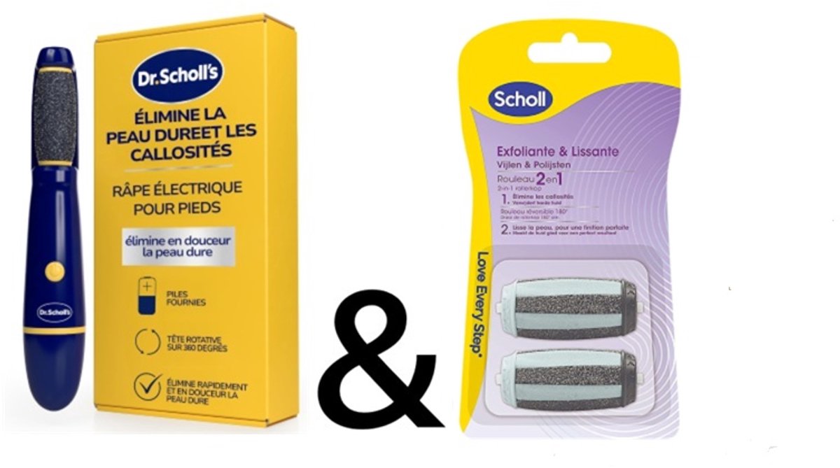 Scholl Velvet Smooth Pedi Elektronische + Verwisselbare Roller Extra Grof - 2 stuks -Voetvijl- Scholl-Eelt verwijderaar-Eeltvijl-Voetverzorging-Huidverzorging-Eelt- Scholl Velvet Smooth- Scholl