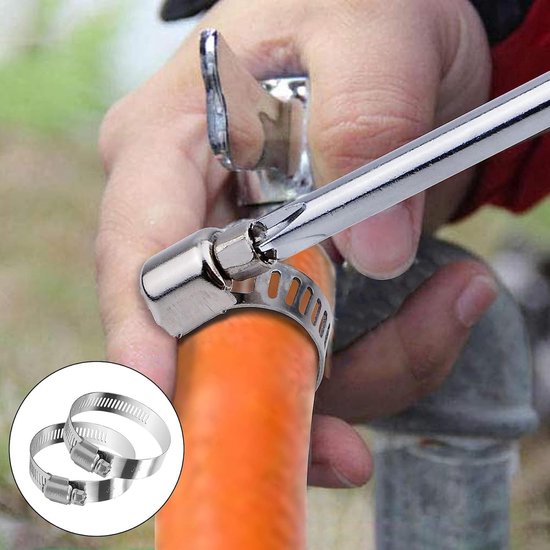 Verstelbare Slangklemmen Set van 12 Stuks, RVS 304, Roestvrij, Voor Beveiliging van Slangen en Buizen, 10-16mm — afbeelding 4