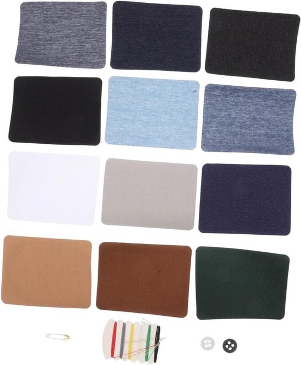 Strijk patches - Herstel stof - Kleding repareren - Zelfklevende achterkant - Diverse kleuren - Faux denim
