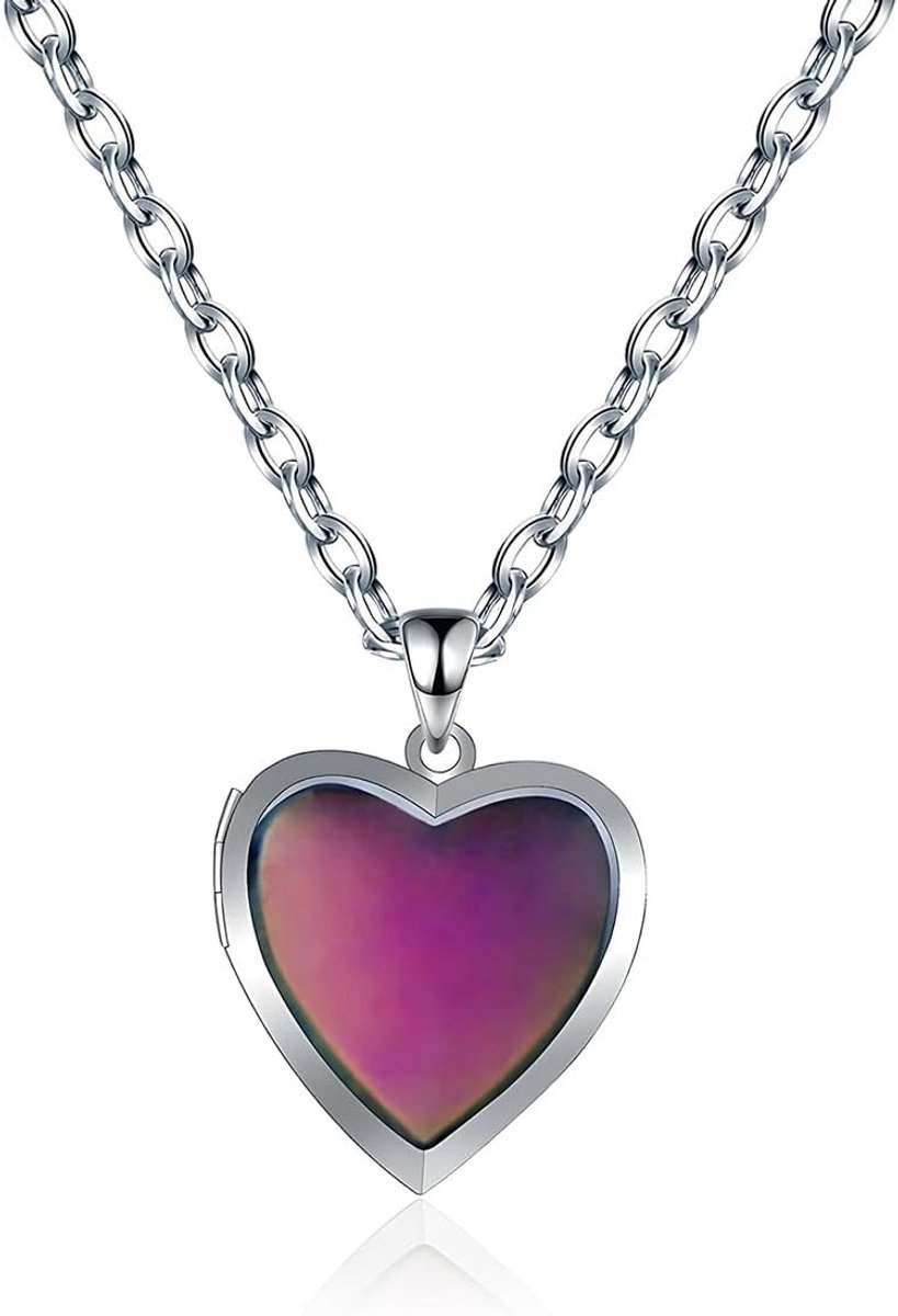 Medailleketting voor Vrouwen, Aanpasbaar met Foto, Kleurverandering, Temperatuurgevoelig, RVS, Vriendschapsgeschenk, Persoonlijk Cadeau, Uniek Sieraad