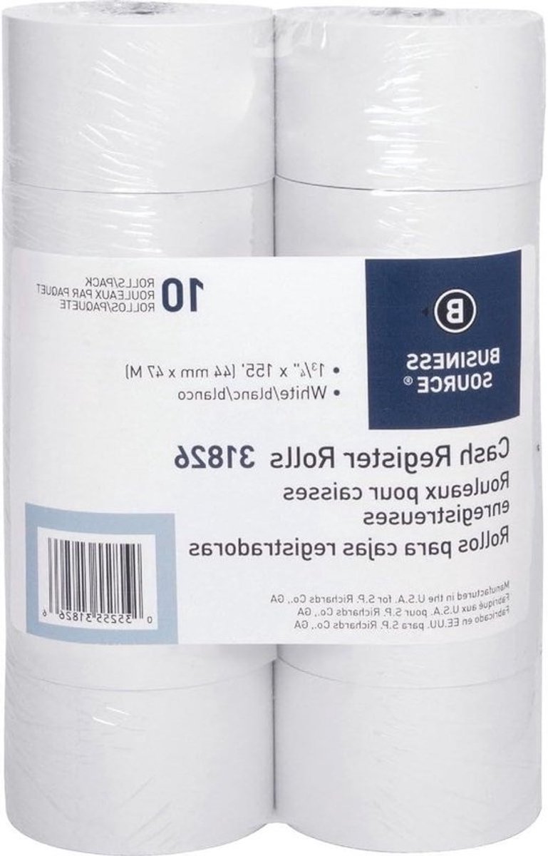 Rekenmachine Rollen - Bonrollen Kassabon - Facturen Printen - Pluisvrij Papier - 44 mm - Wit