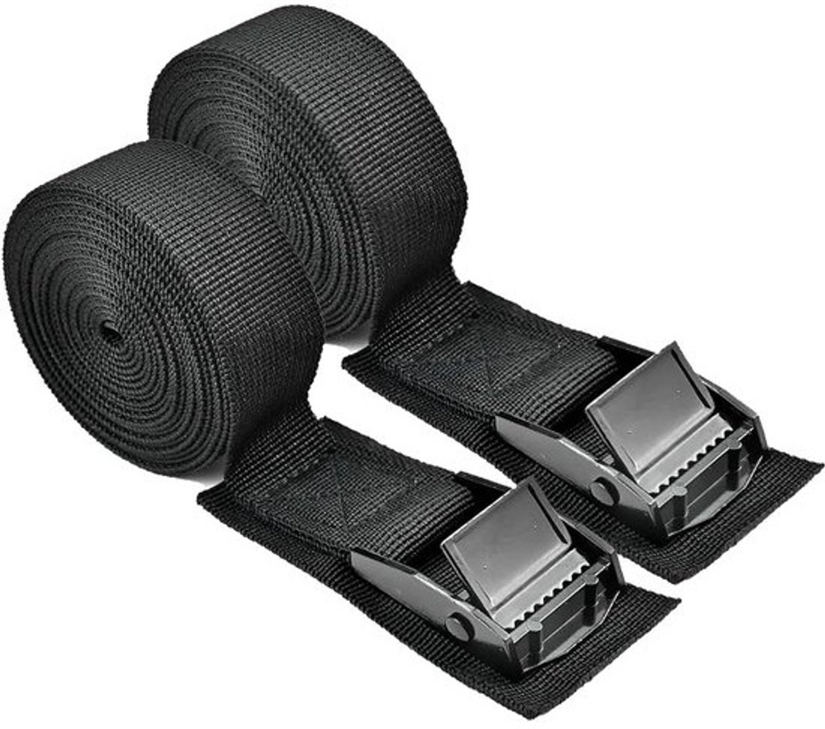 Spanbanden Zwart - Bevestigingsriemen Sjorbanden - Lading Zekeren - Roestvrijstalen Gesp - 25 m 250 kg - Zwart