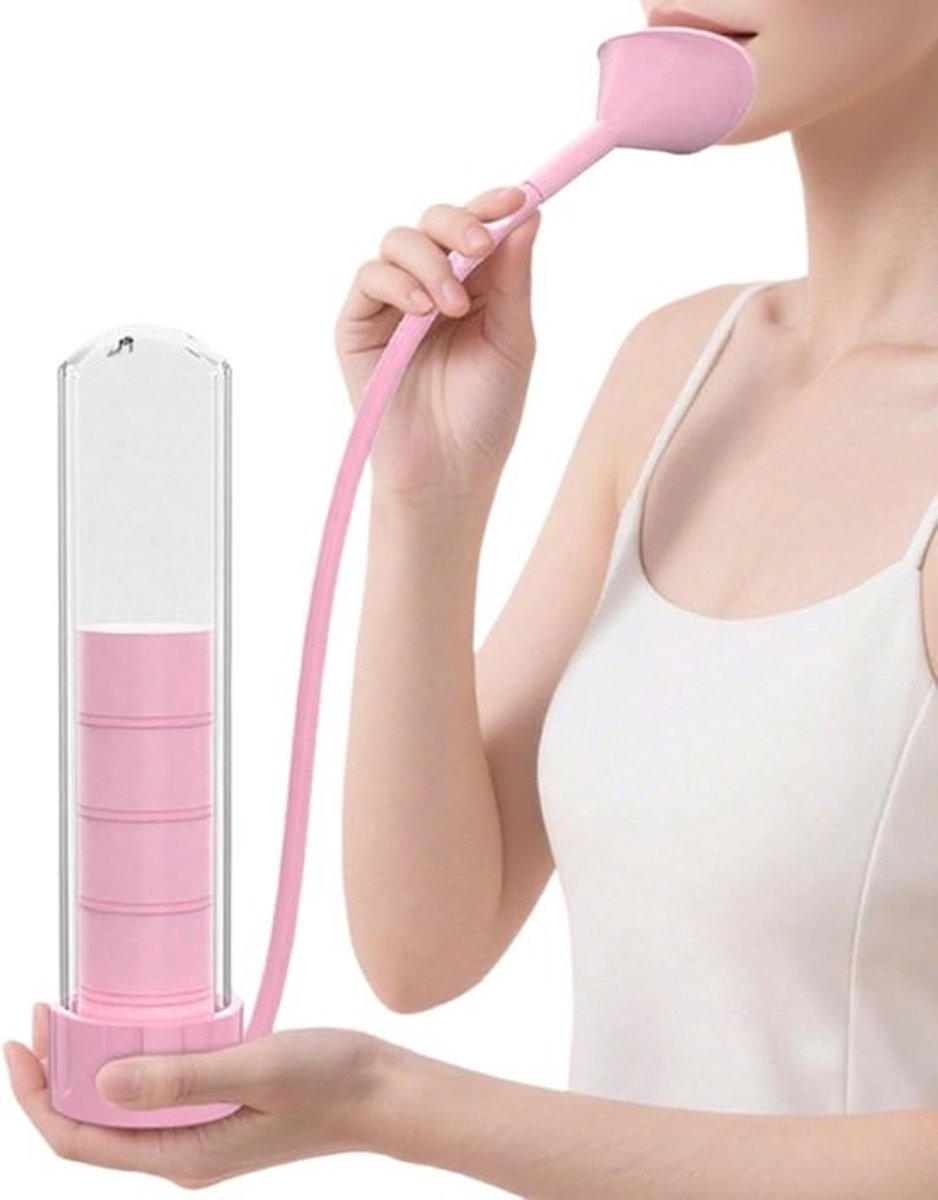 Ademhalingshalters - Longtrainer Fitness - Verbeter Ademhaling - Verstelbare Weerstand - 19.7 cm - Roze