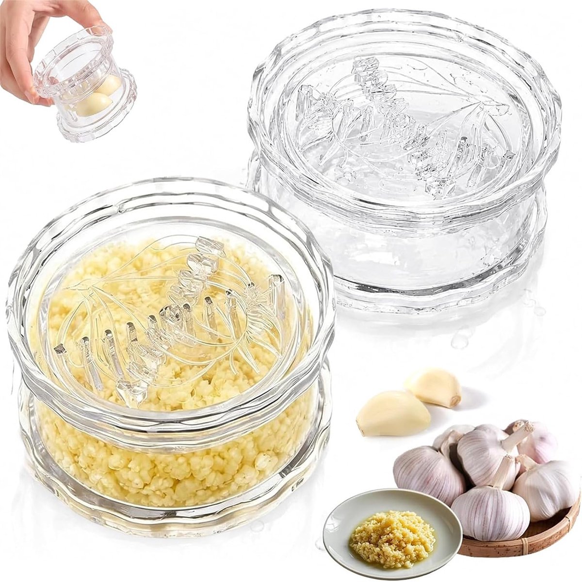 carmdering - Knoflooktwister -2 stuks - Knoflookpers - Garlic Press - Geschikt Voor Knoflook - Handmatige Knoflookpers - keukengadgetpers - voor het hakken van knoflook, uien, gember, Kruiden en Noten