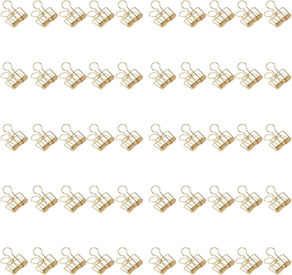 Bindklemmen 50 stuks, 32 mm, sterke klemkracht, duurzame papierklemmen voor kantoor, school en thuis, multifunctionele documentenorganizer in goudkleurige metaal