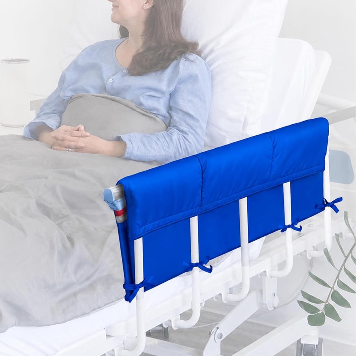 Bedrail Kussen voor Thuis en Kliniek - Valpreventie en Veiligheid voor Ouderen, Geschikt voor de meeste Bedhekken, 31" L × 24" W × 1" H (1)