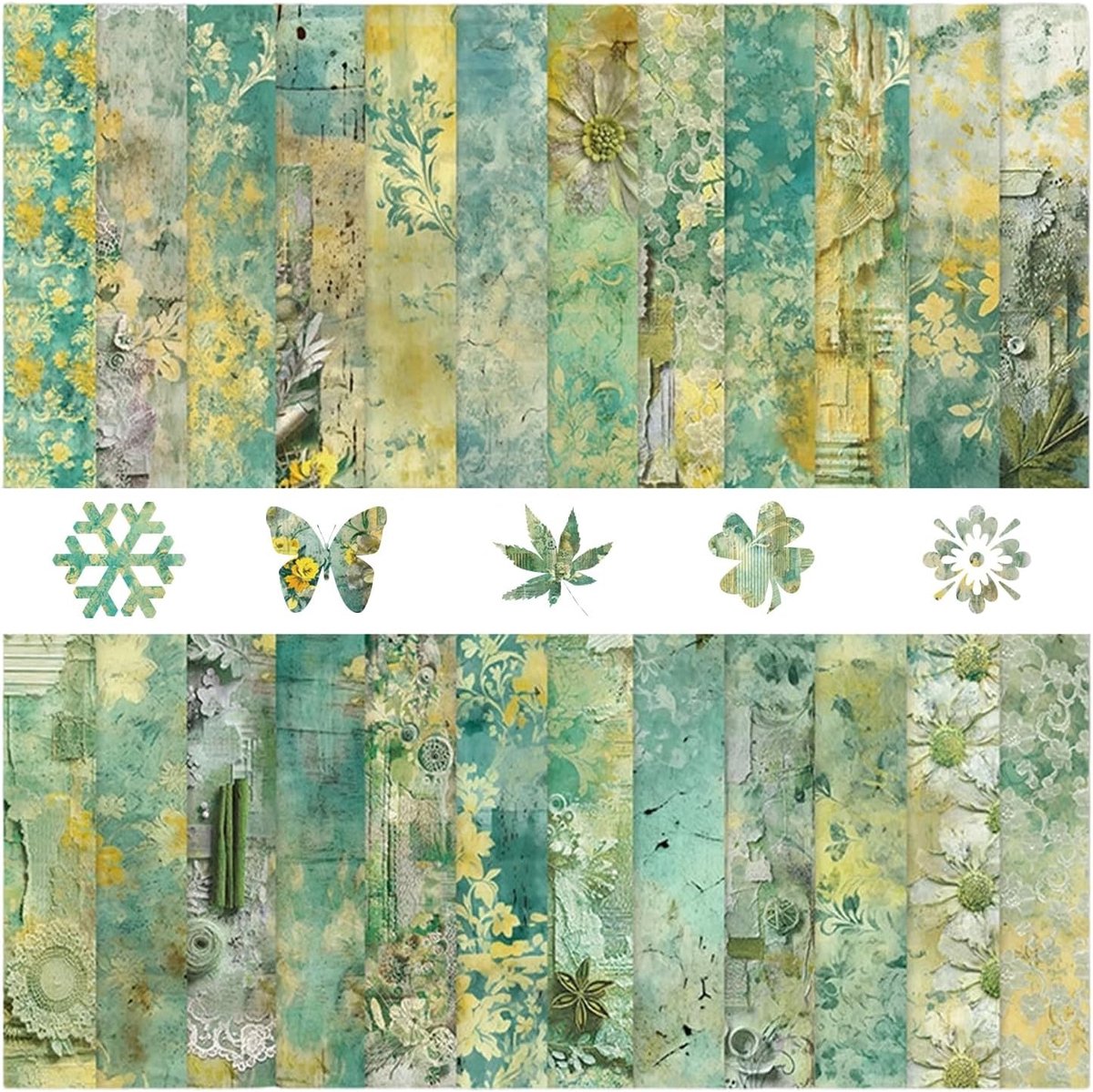 Kleurrijk Scrapbookpapier met Patronen, 24 Vellen Dubbelzijdig Decoupagepapier 12 x 12 cm voor Creatieve Knutselprojecten, Vintage Decoratie en Dagboeken