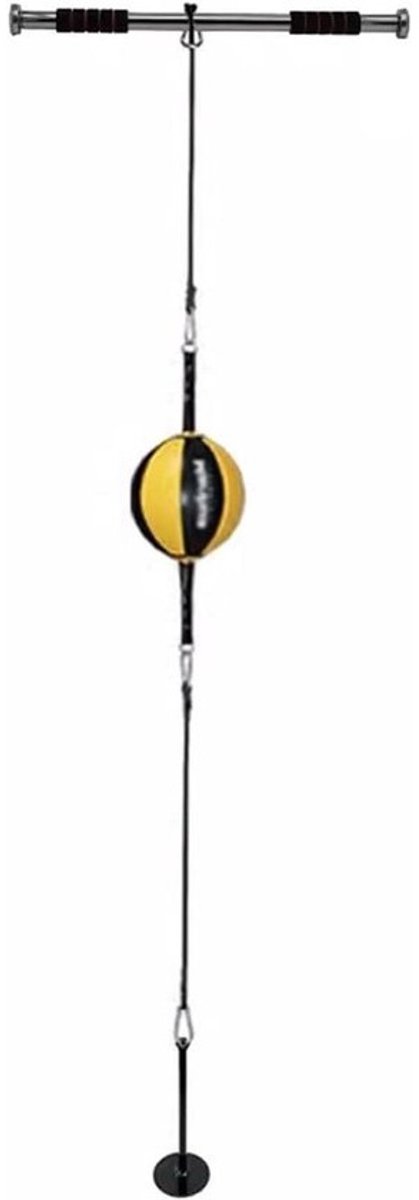 Boksbal Set - Speedball Bokszak - Stress Verlichten - Verstelbare Hanger - 220 cm - Geel-zwart