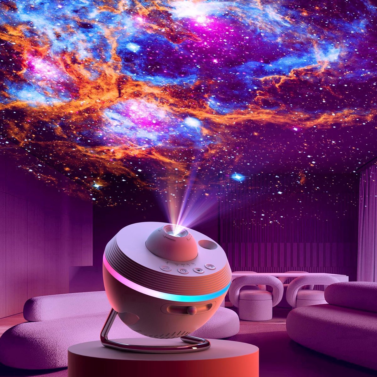 Sterrenhemel Projector-met 13 4K HD-schijven-Planetariumprojector-Nachtlampprojector voor Kinderen en Volwassenen-6 prachtige lichteffecten-woondecoratie-Geschenk-Wit