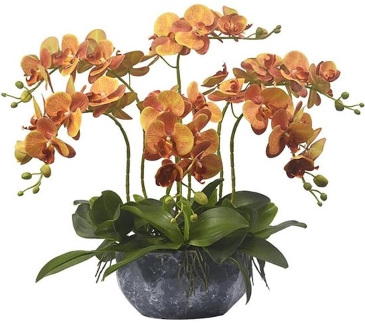 Kunstorchidee - Nepbloemen Valse planten - Woondecoratie - Realistisch uiterlijk - 60 cm hoogte - Paars