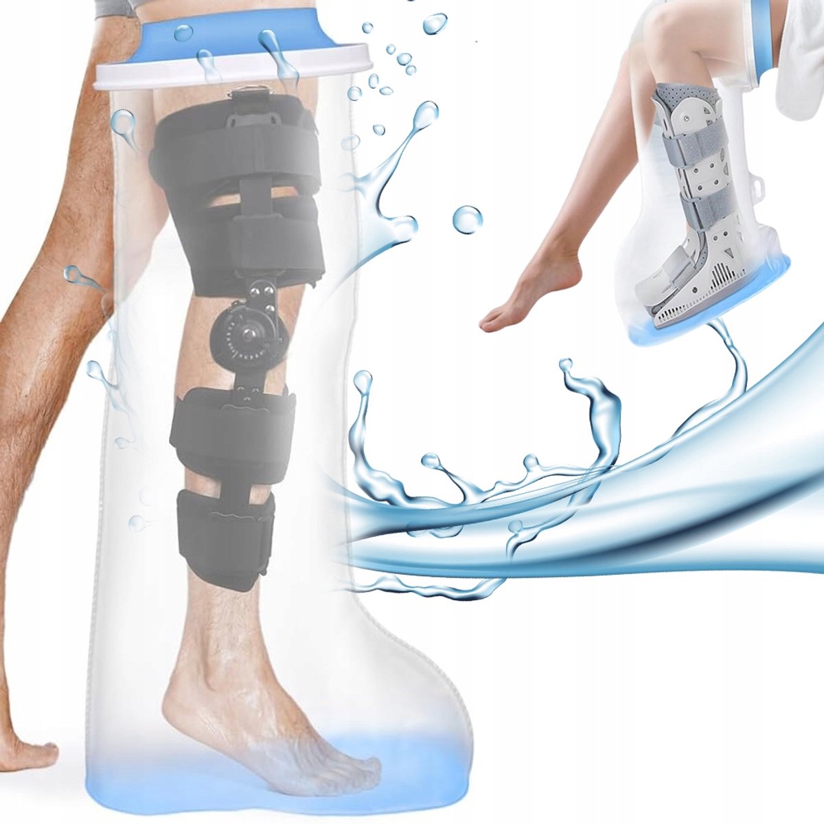 Douchehoes Anti Slip - Gipshoes 102 cm - Beenhoes Douchen - Been Douche Hoes - Douchezak Been Gips - Elastische Afdichting Opening - Herbruikbaar - Voor Gips & Wonden & Brandwonden - Douchen & Baden