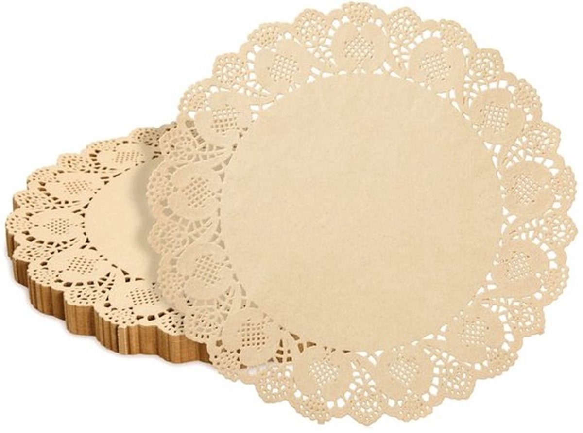 Ronde Kanten Doilies 250-Pack - Bruin Papieren Placemat 30,5 cm