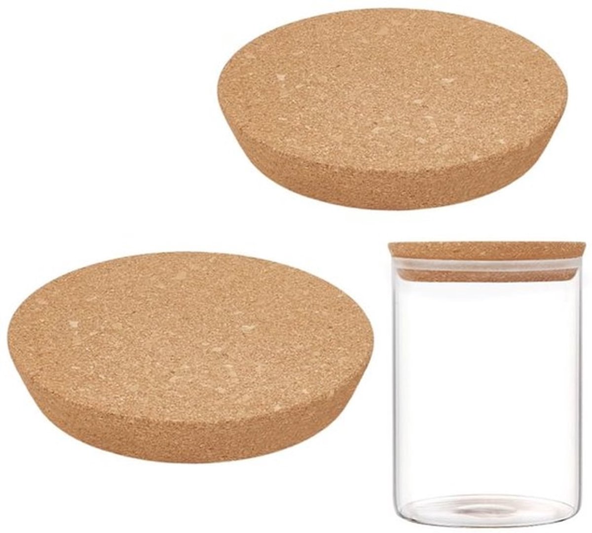 2 stuks 2 maten kurkflessendop, glazen flessenstoppers kurkdoppen voor keuken, bruiloft, wijn en bier, handwerk, 14 16 cm/15 17 cm