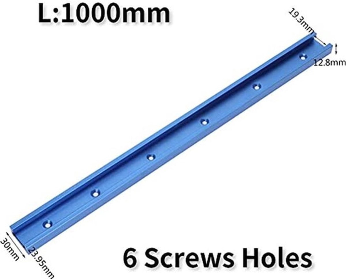 Track Jig 1000mm-Blue, Aluminium T-Track T-Slot Miter Track Jig Gereedschap voor Houtbewerking Freestafel 800/1000/1220mm (1000mm)