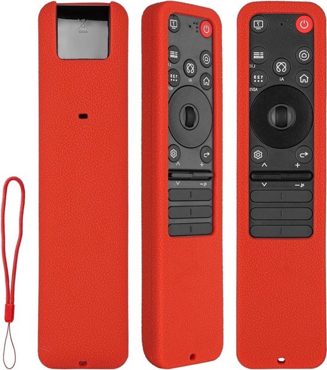 Afstandsbediening Hoes - Beschermhoes Siliconen - TV Bediening - Schokbestendig Ontwerp - 16 cm Lengte - Rood