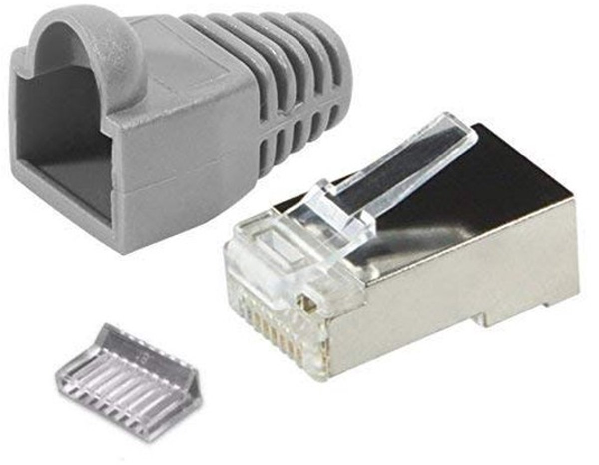 RJ45 Crimp Plug CAT6/CAT5e - 20 stuks - Grijs
