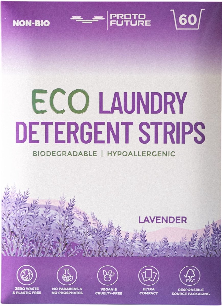 Ecologische Wasmiddelstrips - Biologisch Afbreekbaar - Lavendel
