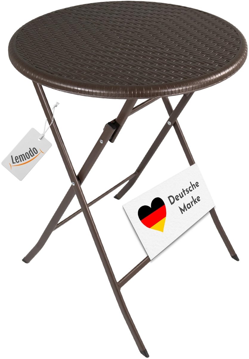 Vouwtafel - Bruin Rattan Look - 60 cm