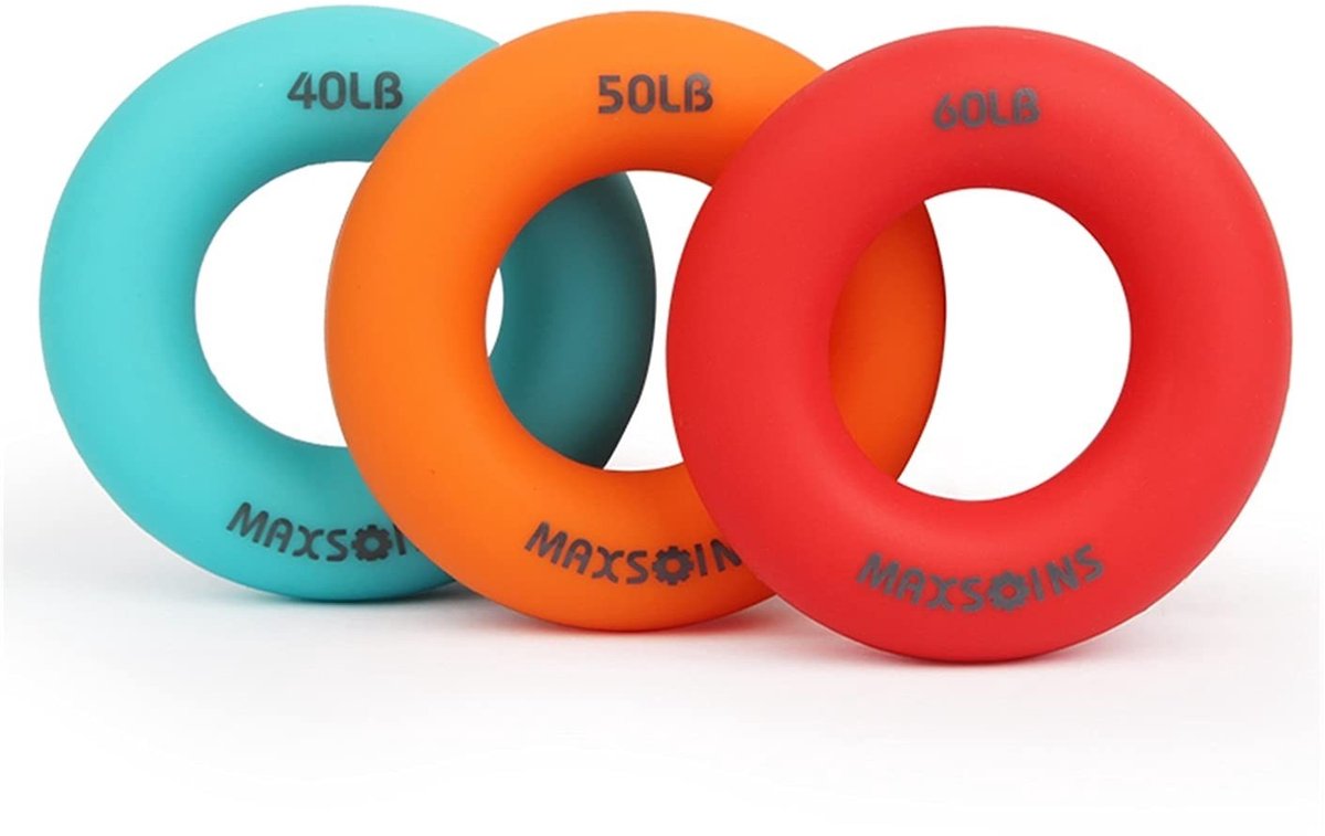 Hand grijper trainer - Voor onderarm en vingertraining - Set van 4 kleuren