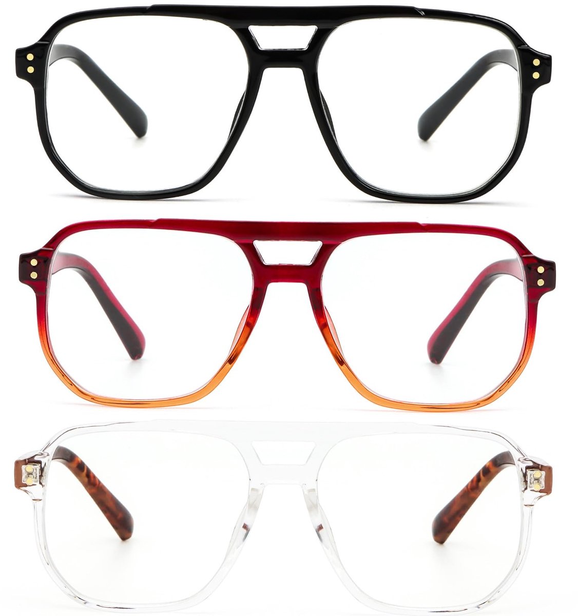Leestijdbril - Retro rond oversized frame met blauw lichtfilter
