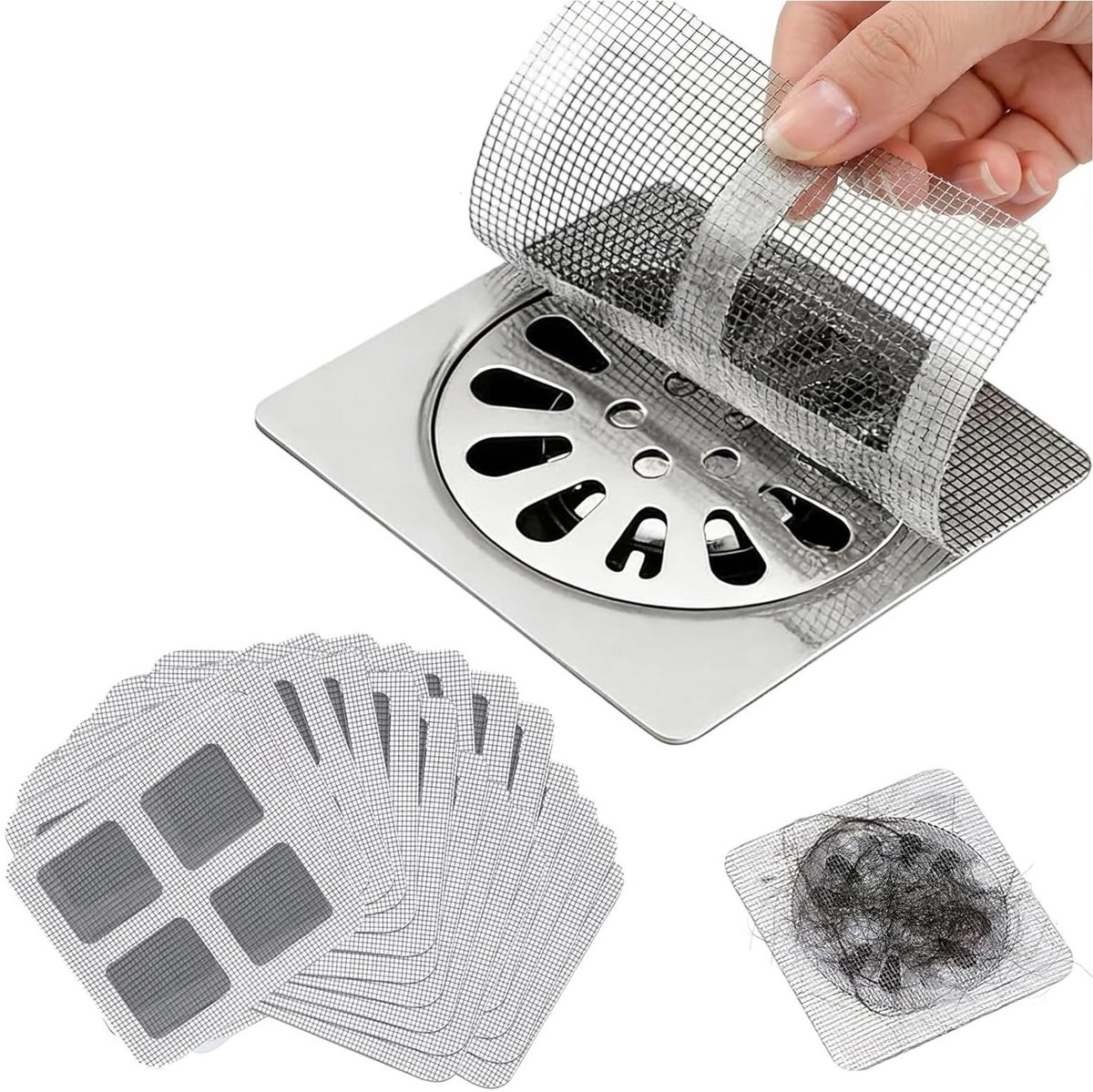 Afvoerfilter - Wegwerp Haarvanger voor Douche en Keuken - 100 Stuks