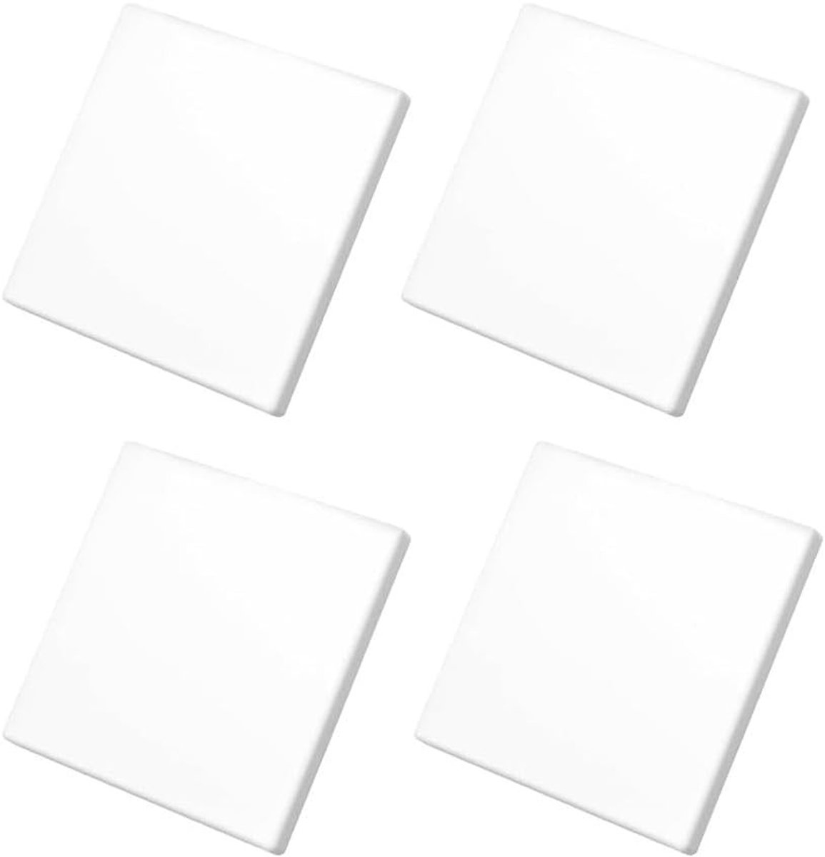 Set van 4 blinde afdekkingen voor stopcontacten en lichtschakelaars - vierkante kunststof deksels voor ongebruikte inbouwdozen, 86 mm, ideaal voor een nette afwerking