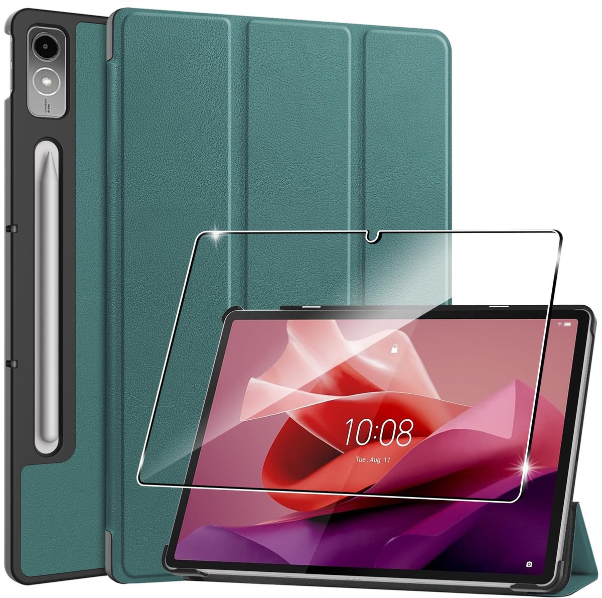 Tablet hoes voor Lenovo Tab P12 - ultra dun met auto slaap-functie - groen