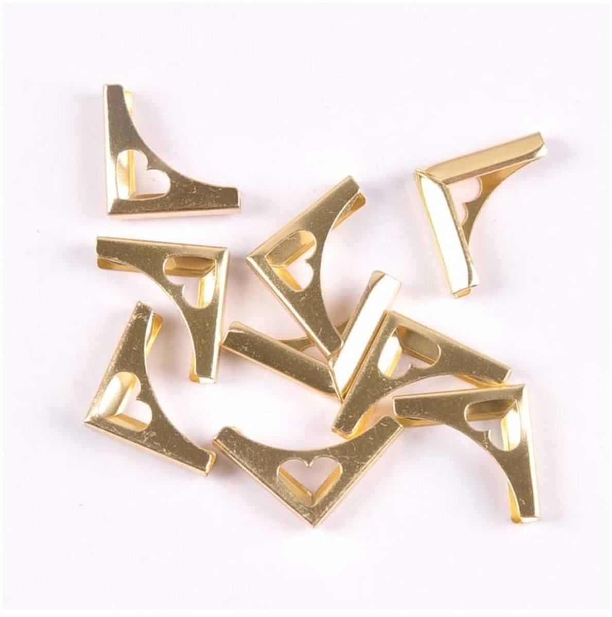 30 Stuks Gouden Hoekbeschermers - Hart Patroon - 22x22x4mm