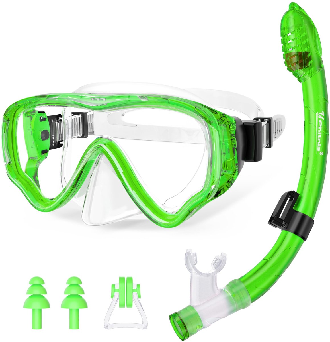 Kinder Snorkelset - Duikbril met Anti-Fog en Droog Snorkelen, Roze en Blauw