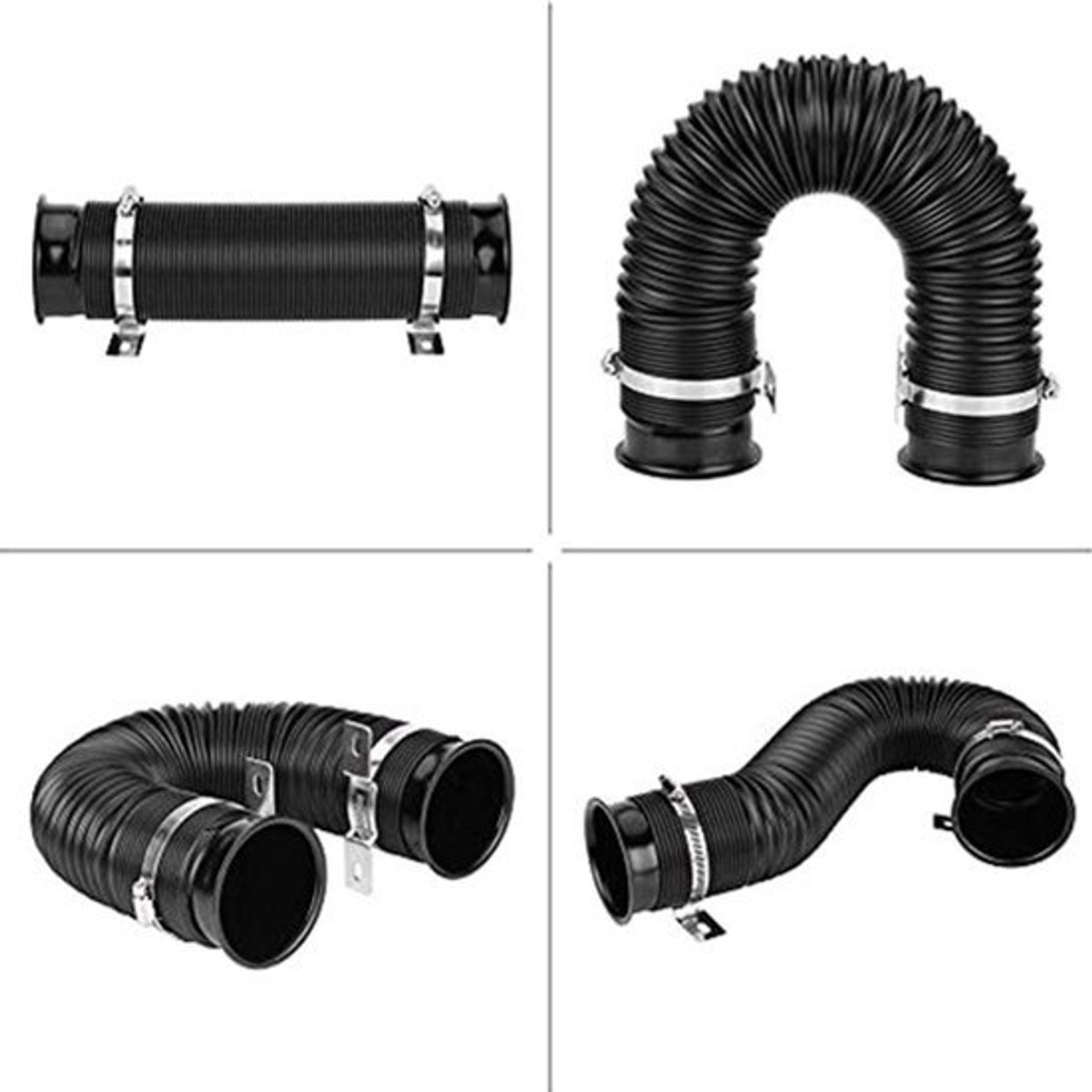 Universele Car Cold Air Intake - 76mm/3 Inch - Flexibele en Uitrekbare Inductiebuis met Klem