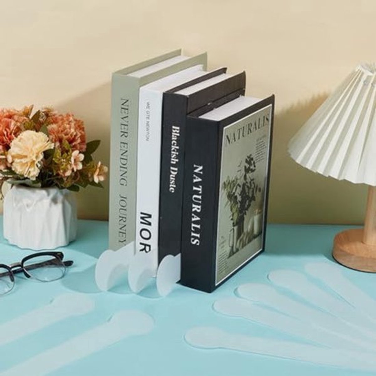 300Ã—50 mm Bibliotheekboekverdelers - 36 Stuks Witte PP Kunststof - Ideaal voor Thuis en Kantoor