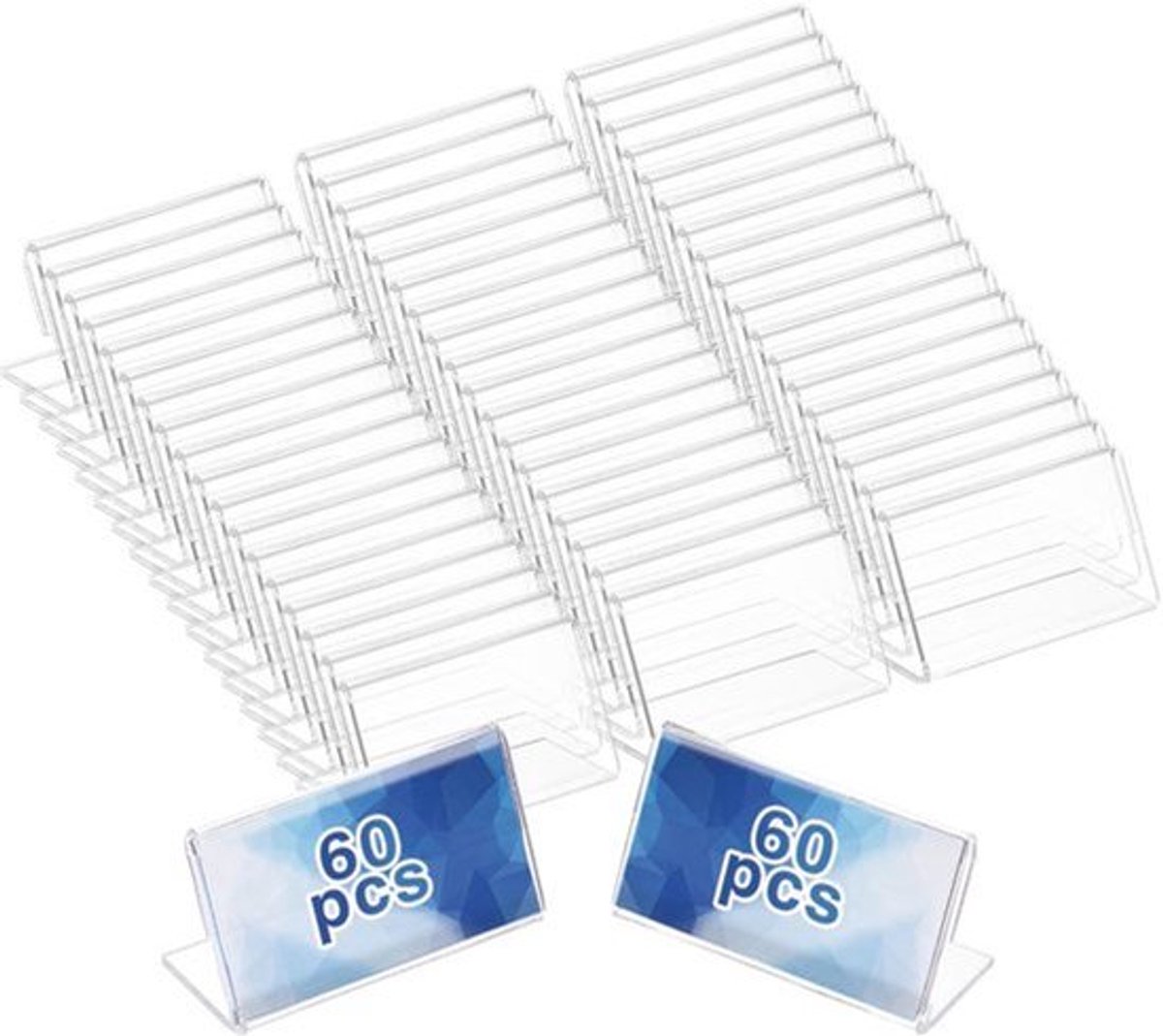 60 Stks Acryl Tafel Naambord - L-vormig - 40x18cm - Duurzaam en Transparant
